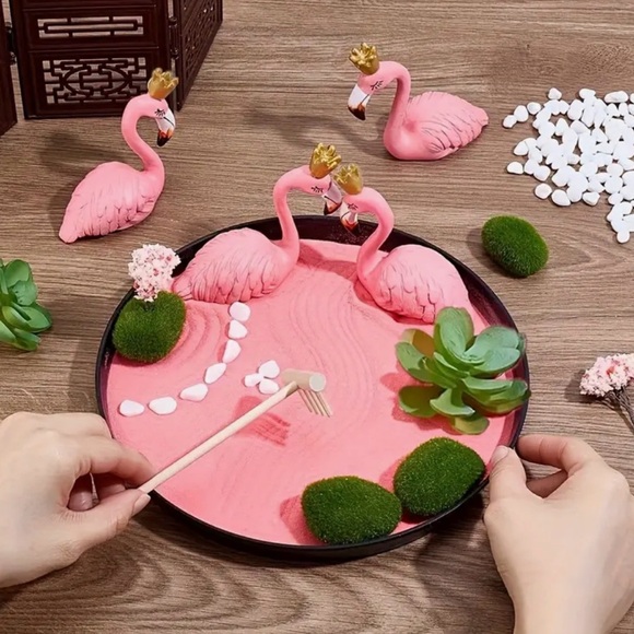 Other - NEW Pink Flamingo Zen Garden Kit